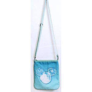Disney Parks Mickey Mouse Blue Crossbody Bag Purse 11" x 9.5" Adjustable Strap